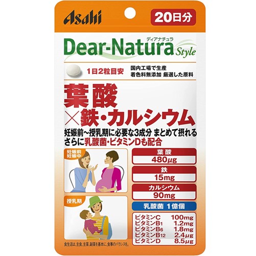 Dear-Natura Style 葉酸×鉄・カルシウム [パウチタイプ] 40粒(20日分)