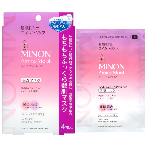 ミノンアミノモイスト もちもちふっくら艶肌マスク 24mL×4枚