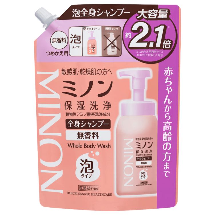 【医薬部外品】ミノン 全身シャンプー 泡タイプ 大容量つめかえ用 840mL