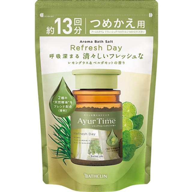 アーユルタイム リフレッシュデイ バスソルト レモングラス&ベルガモットの香り 分包 40g