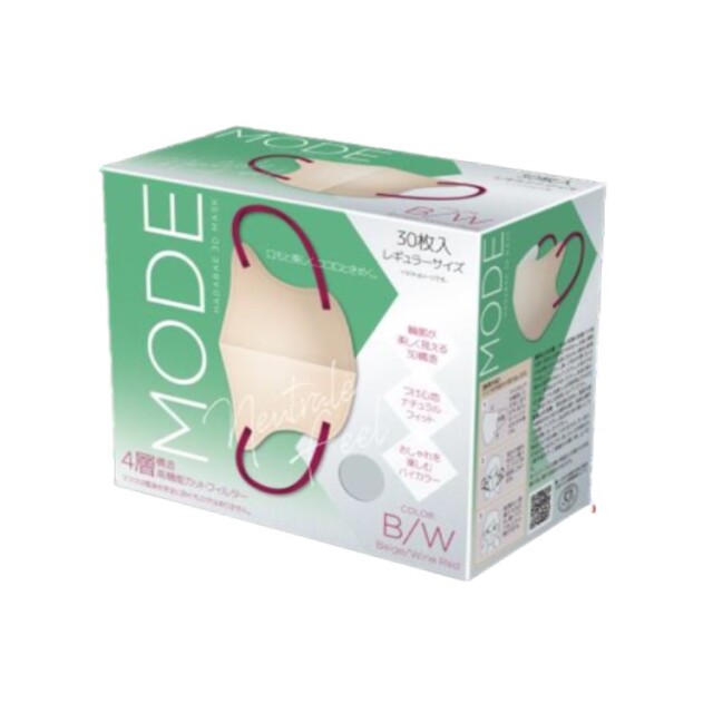 肌映え3Dマスク・モード ベージュ／ワインレッド 30枚