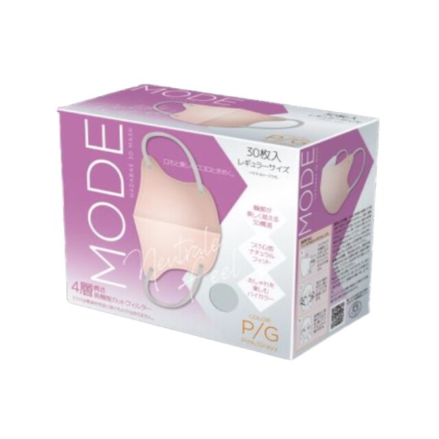 肌映え3Dマスク・モード ピンク／グレー 30枚