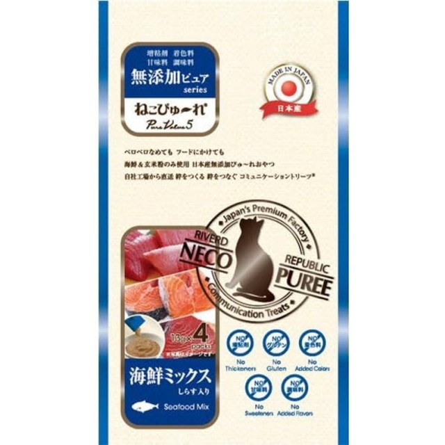 ねこぴゅ～れ 無添加ピュア PureValue5 海鮮ミックス 13g×4本