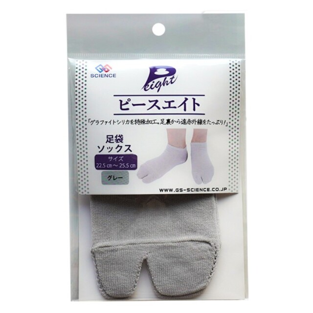 ピースエイト 足袋ソックスグレー 2枚組