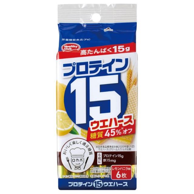 ハマダコンフェクト プロテイン15 ウエハース レモンバニラ味 6枚入