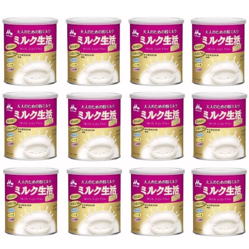 森永乳業 大人のための粉ミルク ミルク生活プラス 300g×12個