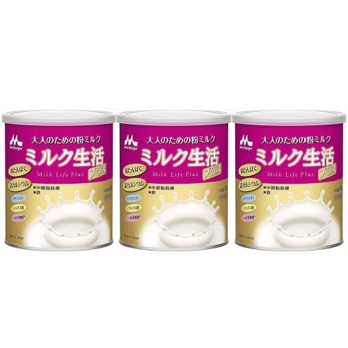 森永乳業 大人のための粉ミルク ミルク生活プラス 300g×3個