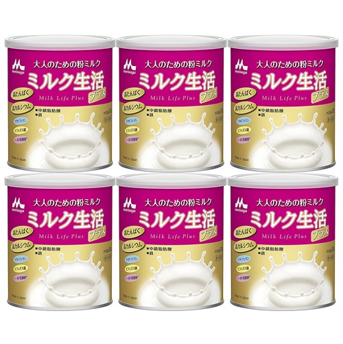 森永乳業 大人のための粉ミルク ミルク生活プラス 300g×6個