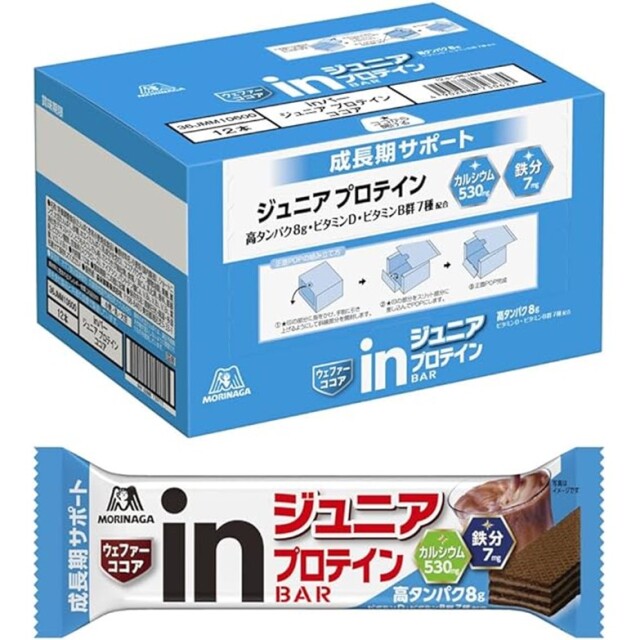 【12個セット】森永製菓 inバージュニアプロテイン ウェファーココア 30g×12個