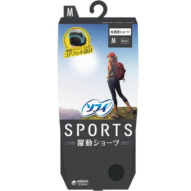 ソフィ SPORTS躍動ショーツブラック Mサイズ 1コ入
