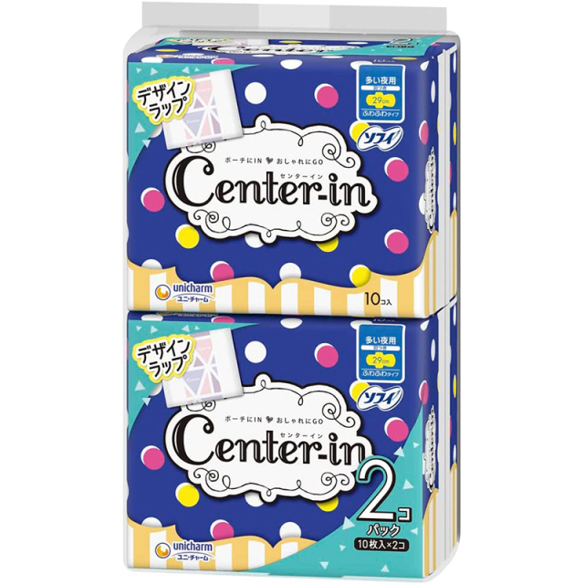 ソフィ センターイン ふわふわタイプ 多い夜用 羽つき 29cm 10枚×2