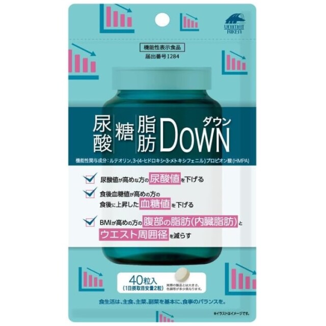 ユニマットリケン 尿酸・糖・脂肪ダウン 40粒