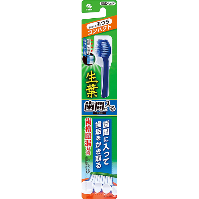 生葉歯間に入るブラシ コンパクトヘッド ふつう(緑・赤・青) 1本
