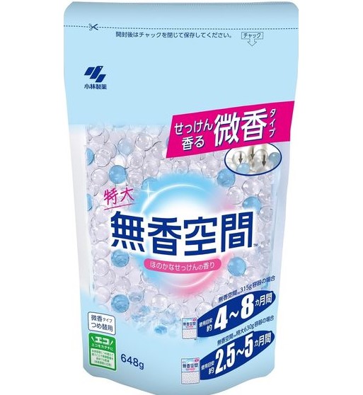 無香空間特大つめ替用ほのかなせっけん 648g