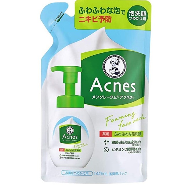 【医薬部外品】メンソレータムアクネス 薬用ふわふわな泡洗顔 詰替用 140ml　　F05