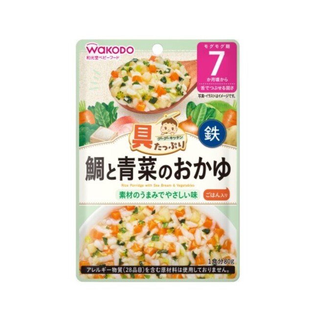具たっぷりグーグーキッチン 鯛と青菜のおかゆ 80g