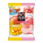 ぷるんと蒟蒻ゼリーパウチ マンゴー+白桃 240g(20g×12個)