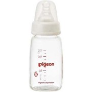 ピジョン スリムタイプ 哺乳びん(耐熱ガラス製・シリコーンゴム製乳首付) 120ml