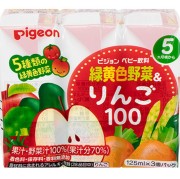 ピジョン 緑黄色野菜&りんご100 125ml×3個