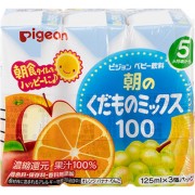 ピジョン 朝のくだもの ミックス100 125ml×3