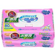 ハビナース トイレに流せるパッとおしりふき 80枚×2個