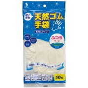 クイン使い切り天然ゴム手袋 粉なし ふつう 10枚