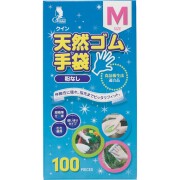 クイン天然ゴム手袋 M 100枚