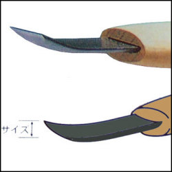三木章ハイス鋼彫刻刀　カマクラ曲型　画像