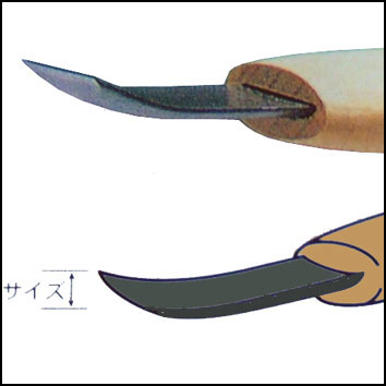 三木章ハイス鋼彫刻刀　カマクラ曲型　画像