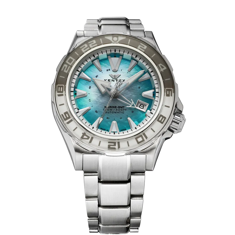 【９９本限定】KENTEX マリンGMT アクアブルーMOP／　MARINE GMT AquaBlue-MOP [S820X-13]