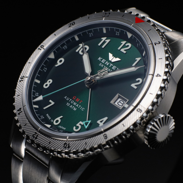 KENTEX スカイマンGMT グリーン／ SKYMAN GMT Green [S809M-03]