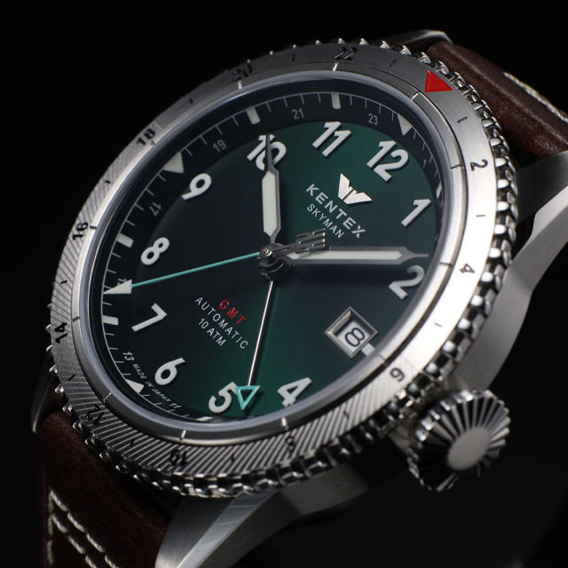 KENTEX スカイマンGMT グリーン／ SKYMAN GMT Green [S809M-04]