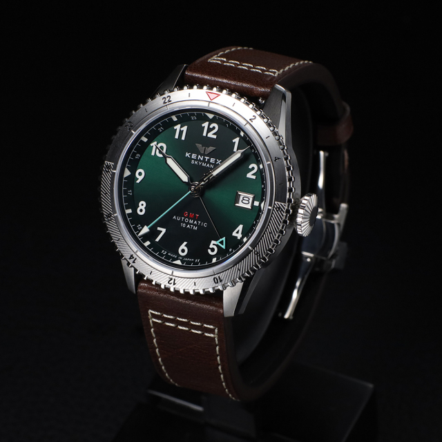 KENTEX スカイマンGMT グリーン／ SKYMAN GMT Green [S809M-04]