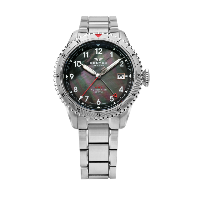 KENTEX スカイマンGMT ブラックMOP／SKYMAN GMT Black MOP [S809M-05]