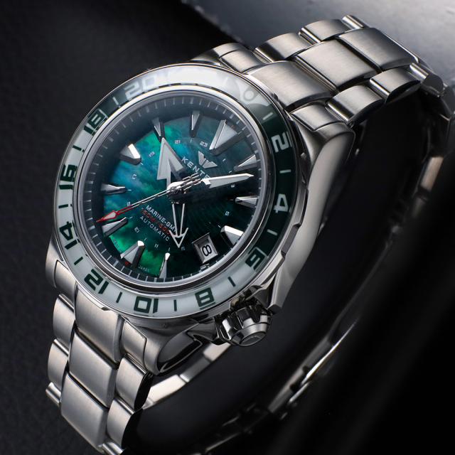 限定188本】KENTEX マリンGMT グリーンMOP／ MARINE GMT Green