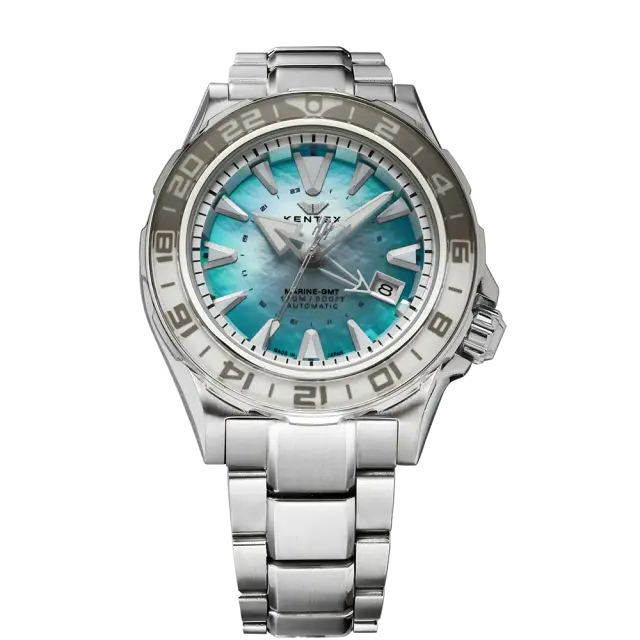 【９９本限定】KENTEX マリンGMT アクアブルーMOP／　MARINE GMT AquaBlue-MOP [S820X-13]