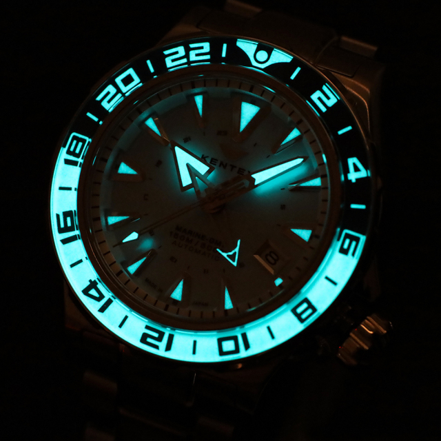99本限定】KENTEX マリンGMT アクアブルーMOP／ MARINE GMT AquaBlue