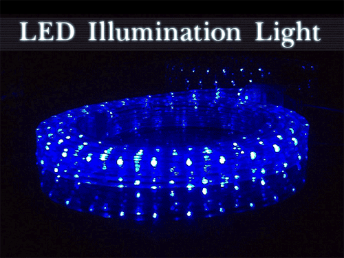LEDロープライト【5ワイヤー4列LEDチューブ】　ブルー　切り売り２M単位　