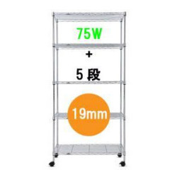ベーシックスチールシェルフ　スタンダードセット【75W　5段　高さ155cm】