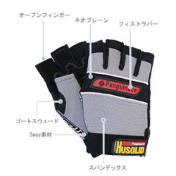 ペンギンエース ノンスリップライナー　オープンフィンガー　HUSOLID H-2　Ｌサイズ