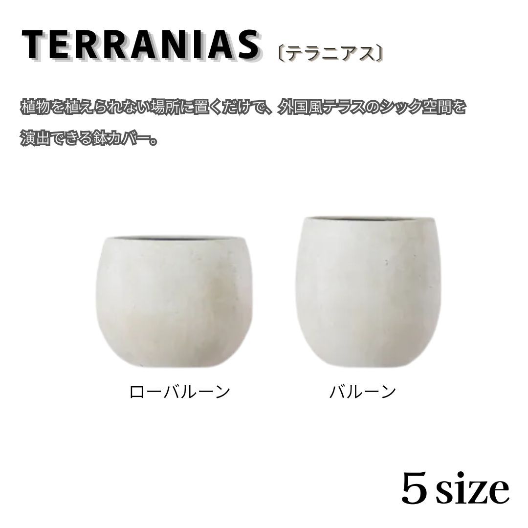 テラニアス 植木鉢 プランター 大型 おしゃれ セメント調 モダン ガーデニング エクステリア