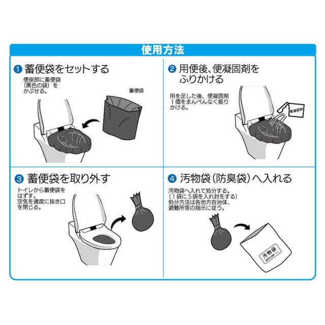 緊急対策用トイレ ベンリー袋G 5回分セット 防臭袋プラス