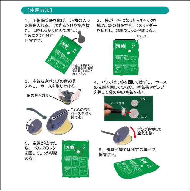 人気大割引 ベンリー圧縮保管袋タイプ2（ポンプ付） 避難生活用品
