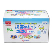 オシッコを固め臭いを包む！携帯トイレ　プルプル　１８個入　お徳用パック