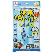 オシッコを固め臭いを包む！携帯トイレ　プルプルS　２個入 (600ml）