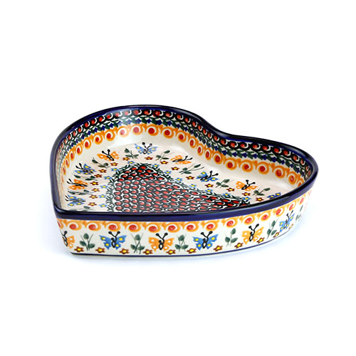 ポーランド陶器　ハートボウルφ21cm