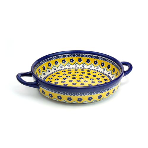 オーブン皿（ラウンド）ポーリッシュポタリー(ポーランド食器)