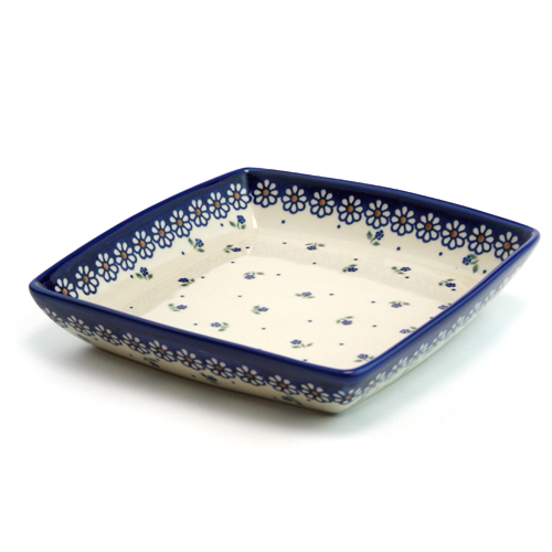 ポーリッシュポタリー　ポーランド食器 角皿・20×20cmポーリッシュポタリー(ポーランド食器)