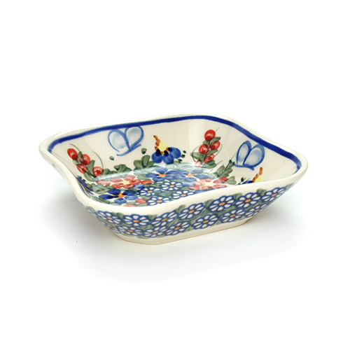 ポーランド陶器　スクエアディッシュ・小