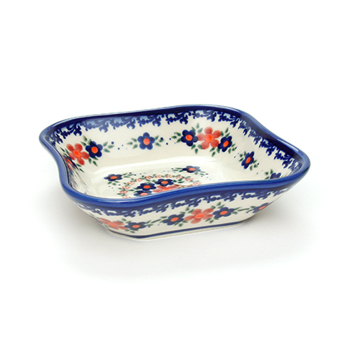 ポーランド陶器　スクエアディッシュ・小